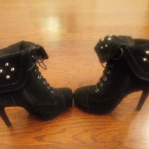 Black Studded 5 inch Paprika Ankle Boots